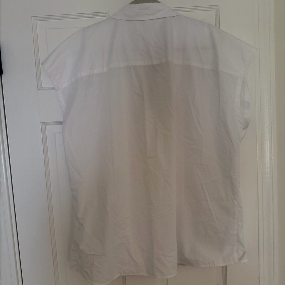 Banana Republic White Collared Shirt-Sleeve Shirt - Picture 3 of 4